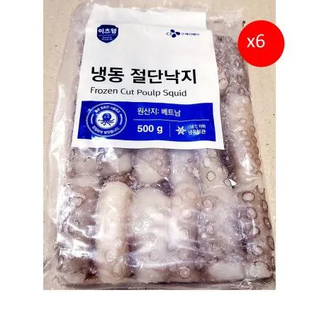 이츠웰 절단낙지(L 500g) X6 낙지 해산물 식자재 업소용 냉동낙지 볶음요리 해물 대용량 해산물요리