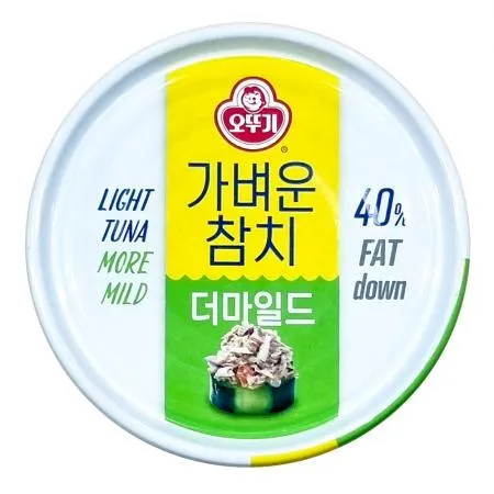 가벼운참치캔(오뚜기 더마일드 135g) 참치캔 참치 오뚜기참치 통조림 가정용 간편식 식자재 샐러드재료 반찬