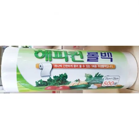 롤백(해피퀸 소 25x35 500매)X12개 위생롤백 식품롤백 비닐롤백 pe롤백 식당포장롤백 정육점롤백 청과물롤백 업소용롤백 마트롤백