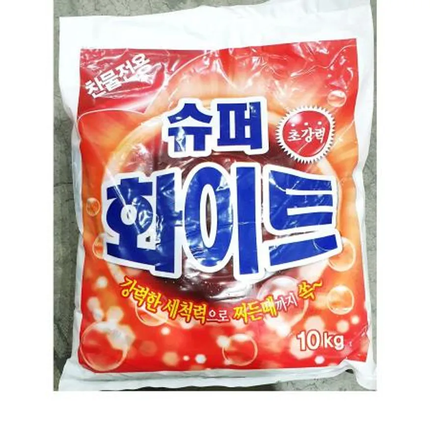 세탁세제(슈퍼화이트 분말 웅진 1kg 10봉) 식자재 업소용 대용량 암웨이 살림백서 커클랜드 알칼리세탁 생활공작소 프로닥스 피지 다우니 스웰데이 이미지