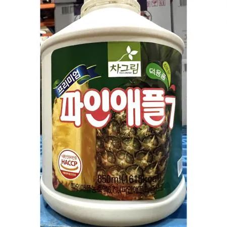 파인애플원액(고려 850ml) 1개 식자재 업소용 대용량 참존 차그림 청솔 참존식품 카페 엠씨몰 감식초 프리스 유기농
