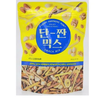 단짠믹스(450g) 1개 식자재 업소용 대용량 추억의 단짠믹스 대용량 어쏠티드피넛츠 빠르미쇼핑 크리스피 선명농수산 황남 오징어