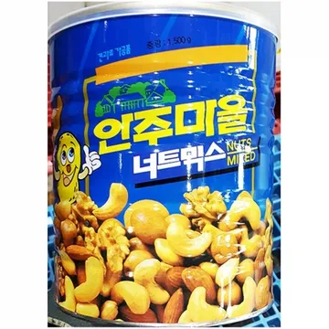 견과믹스(안주마을 1.5K) 1개 식자재 업소용 대용량 리코스 나쵸칩 견과믹스 비앤지 새우칩 건포도 과자 마른안주 호프집
