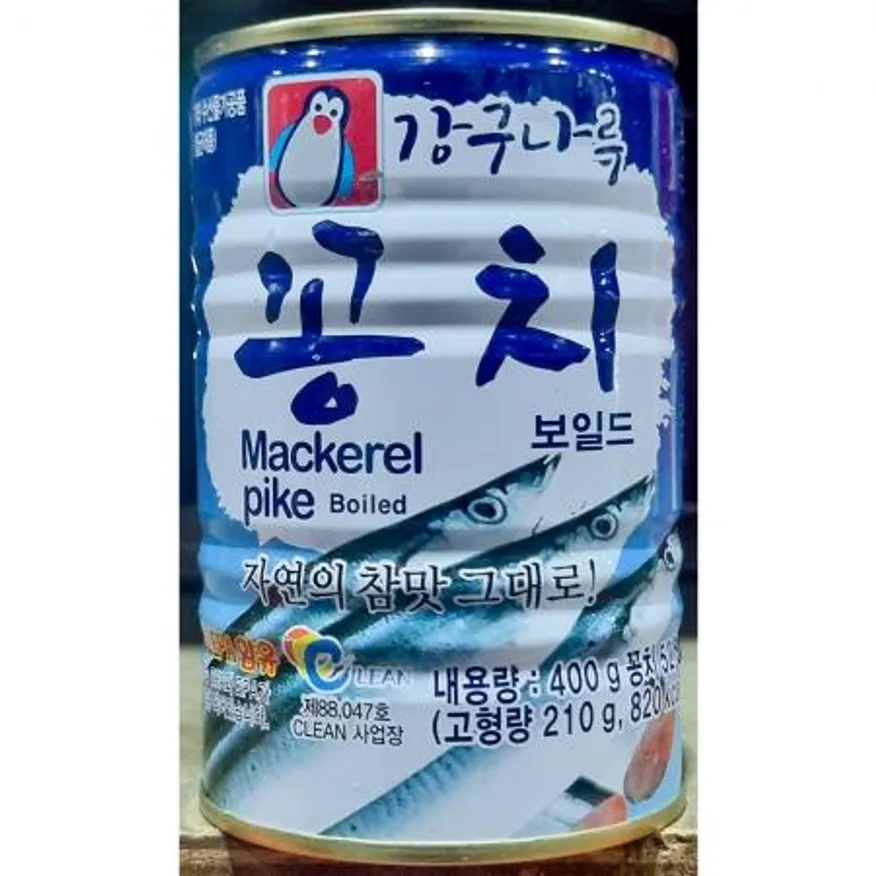 HC꽁치캔(펭귄 400g) 강구나루 꽁치캔 통조림 비상식량 캠핑음식 술안주 밥반찬 간편식 꽁치통조림 수산물캔 이미지