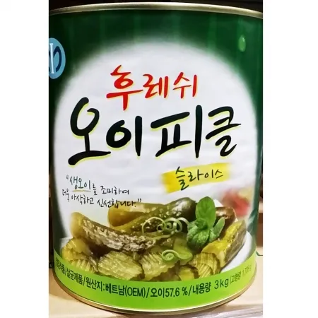 일가집 오이피클 슬라이스 3Kg  6개 식자재 업소용 피클 오이피클 오이절임 통조림