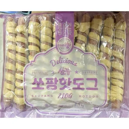 핫도그(도나우 210g x10입 2.1K) 1개 식자재 업소용 대용량 씨엔 대왕 카스테라 텍사스 왕 그라탕과 업소용 이미지