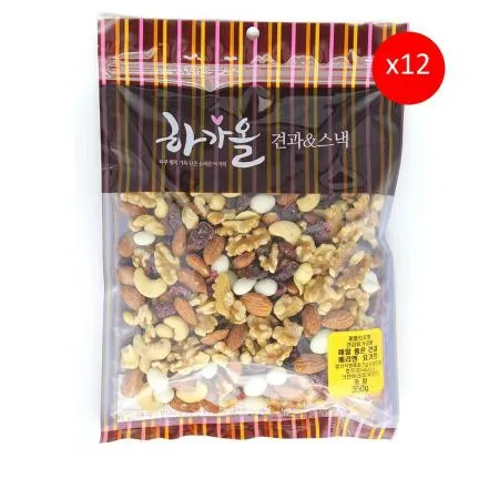 (하가올소)매일좋은견과 베리앤요거트(350g)12개 식자재 업소용 대용량 하가올소 더착한푸드 호두분태 토호 호박씨 마른안주 튀김마늘 땅콩초코볼 국산