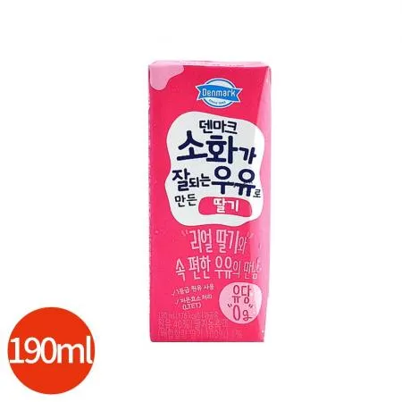 CL 덴마크 소화가 잘되는 우유로 만든 딸기 190ml x 24개