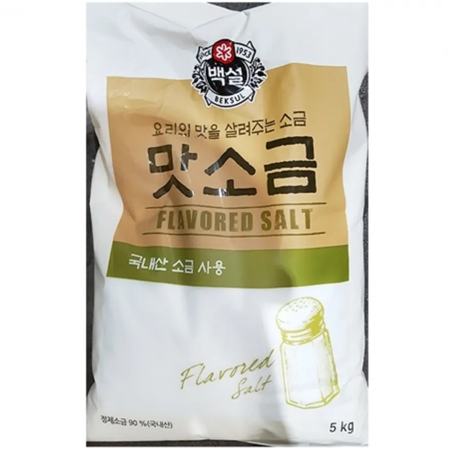 맛소금(백설 5K) 4개 식자재 업소용 대용량 맛소금 대상 백설 가공 태산 이미지