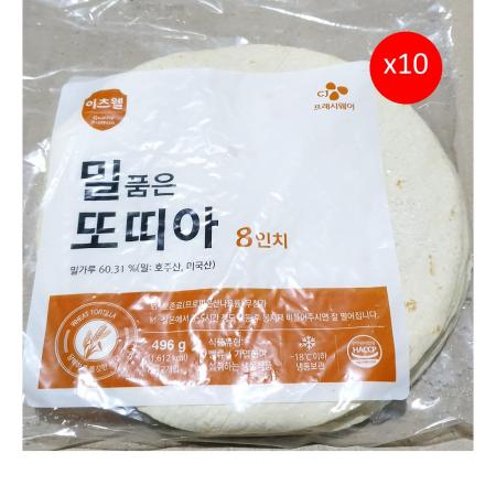 이츠웰 밀품은또띠아(8인치 12장 496g) 10개 식자재 업소용 대용량 또띠아랩 이츠웰 라레이나 인치 담두 와이케이글로벌 밀또띠아 단품메뉴 또띠아 이미지