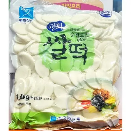 평화 쌀떡국떡 1.4k 1개 식자재 업소용 대용량 평화 보성 떡국 이츠웰 백미 평화에프앤비 가래떡 화 쌀떡국 이미지