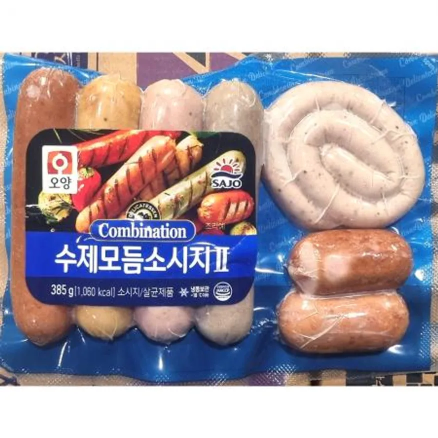 오양 수제모듬소시지 385gX26 모듬소시지 소시지 업소용 식자재 간식 안주 캠핑요리 수제소시지 이미지