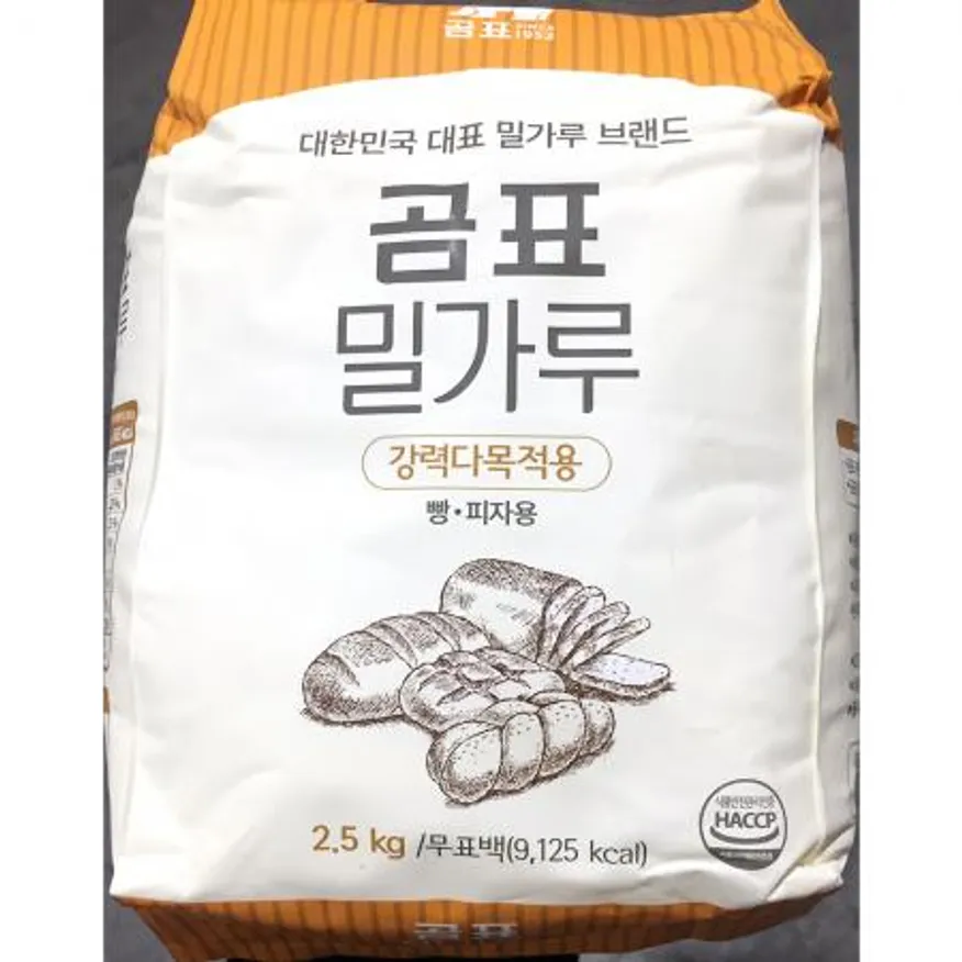 강력밀가루(곰표 2.5K)X6 밀가루 강력분 업소용 식자재 제빵용밀가루 베이킹재료 빵 베이커리 이미지