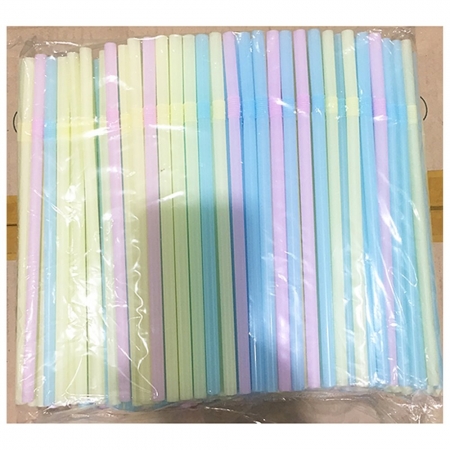 혼합빨대(21cm 350입) 4개 식자재 업소용 대용량 일회용 스타벅스 슬라이드 옥수수 버블티 메가 개별포장 세척솔이 일자 이미지