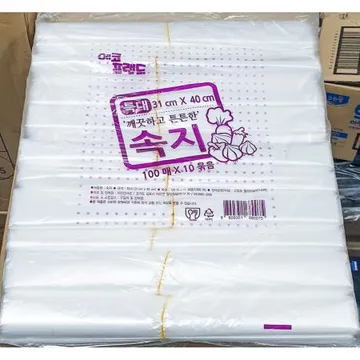 에코프랜드 비닐속지흰색 특대 3140cm 1000매 6개 식자재 업소용 대용량 재활용 투명 검정 에코프랜드 막지 비닐봉투 매 속지 킹스봉