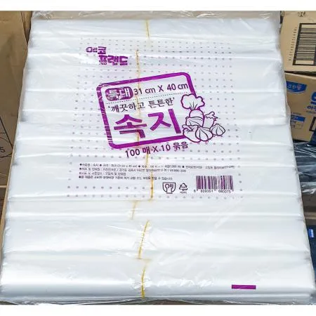 에코프랜드 비닐속지흰색 특대 3140cm 1000매 6개 식자재 업소용 대용량 재활용 투명 검정 에코프랜드 막지 비닐봉투 매 속지 킹스봉
