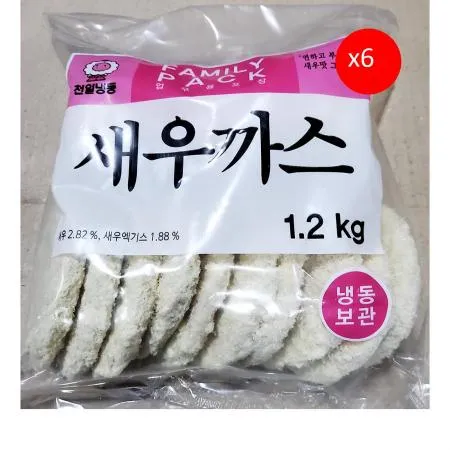 천일식품 새우까스(60g x20개 1.2K) X6 식자재 업소용 대용량 서하 천일 동원 냉동 풀무원 왕새우 통살 맛있는 맘스터치