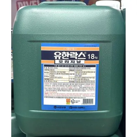 락스(유한양행 오리지널 18K) 1개 식자재 업소용 대용량 유한양행 유한크로 유한 락스 생활공작소 피죤 냄새줄인 유원 원씨푸드 이미지