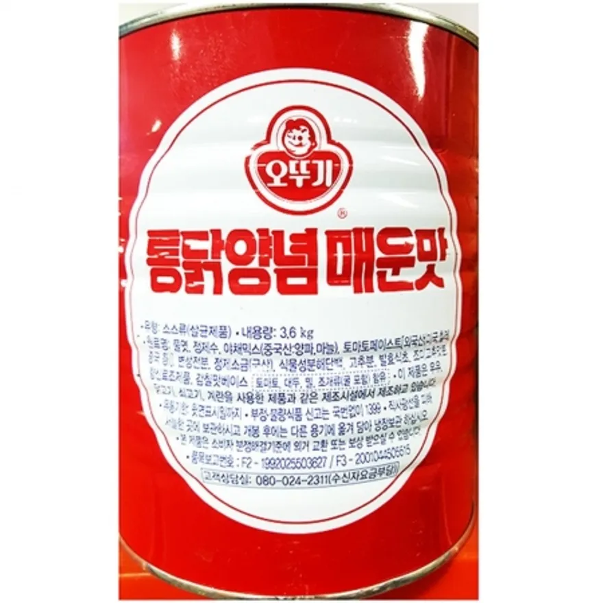 매운맛 양념치킨소스(오뚜기 3.6K) 치킨소스 매운소스 닭강정소스 업소용 대용량 식자재 치킨집 이미지