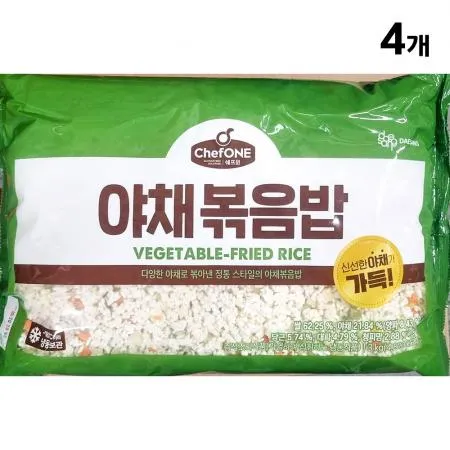 야채볶음밥(쉐프원 3k) 4개 식자재 업소용 대용량 천일식품 볶음밥 가오리무침 천일 야채볶음밥 볶음밥잘하는집 햄야채 냉동밥 야채 이미지