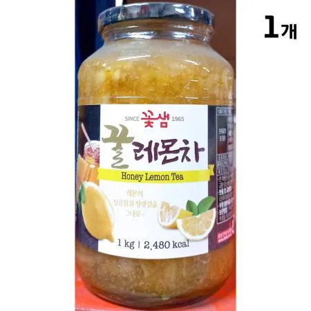 꿀레몬차(꽃샘식품 1L) 레몬차 레몬청 액상차 대용량 업소용 식자재 카페재료 과일청 음료전문점