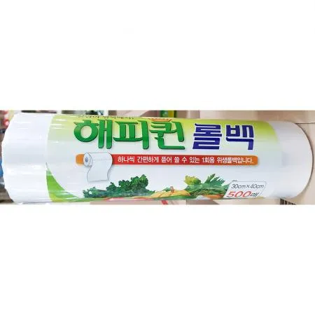롤백(해피퀸 중 30x40 500매)X12개 위생롤백 식품롤백 비닐롤백 pe롤백 식당포장롤백 정육점롤백 청과물롤백 업소용롤백 마트롤백