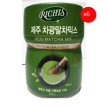 제주차광말차믹스(리치스 파우더 550g) 6개 식자재 업소용 대용량 곡물 제주차광말차믹스 가공식품 리치스 담터 모카씨앤티 유안종합식품 서강 자판기용 이미지