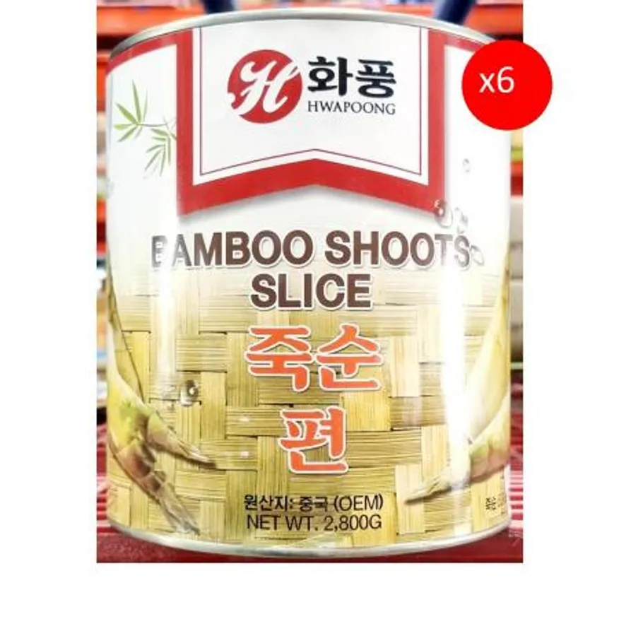 죽순캔(화풍 편 2.84K)X6 업소용 대용량 죽순 통조림 중식재료 식자재 요리재료 채소재료 편죽순 이미지