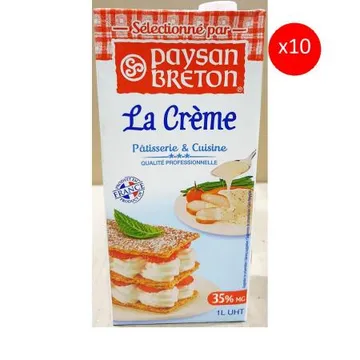 휘핑크림(페이장브레통 동물성35프로 1k) 10개 식자재 업소용 대용량 선인 밀락 크림 휘핑크림 컴파운드 위핑 휘핑 페이장브레통 에버휩