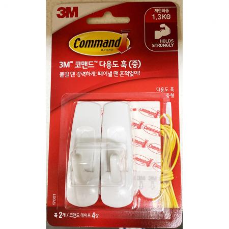 탈부착식벽걸이(3M 중)X6개 벽걸이 탈부착 벽걸이훅 코맨드 중형 다용도훅 사무실용 가정용 업소용