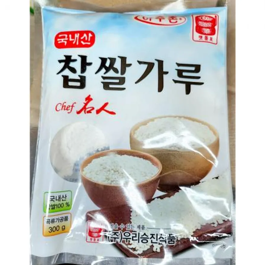 찹쌀가루(맷돌표 100프로 300g) 식자재 쌀가루 떡재료 업소용 베이킹재료 찹쌀 제빵재료 찹쌀분 떡가루 가루 이미지