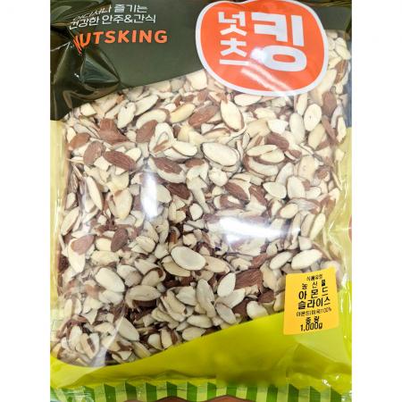 아몬드슬라이스(1K)X4 슬라이스아몬드 견과류 베이킹재료 홈베이킹 식자재 업소용 대용량 카페 제과점