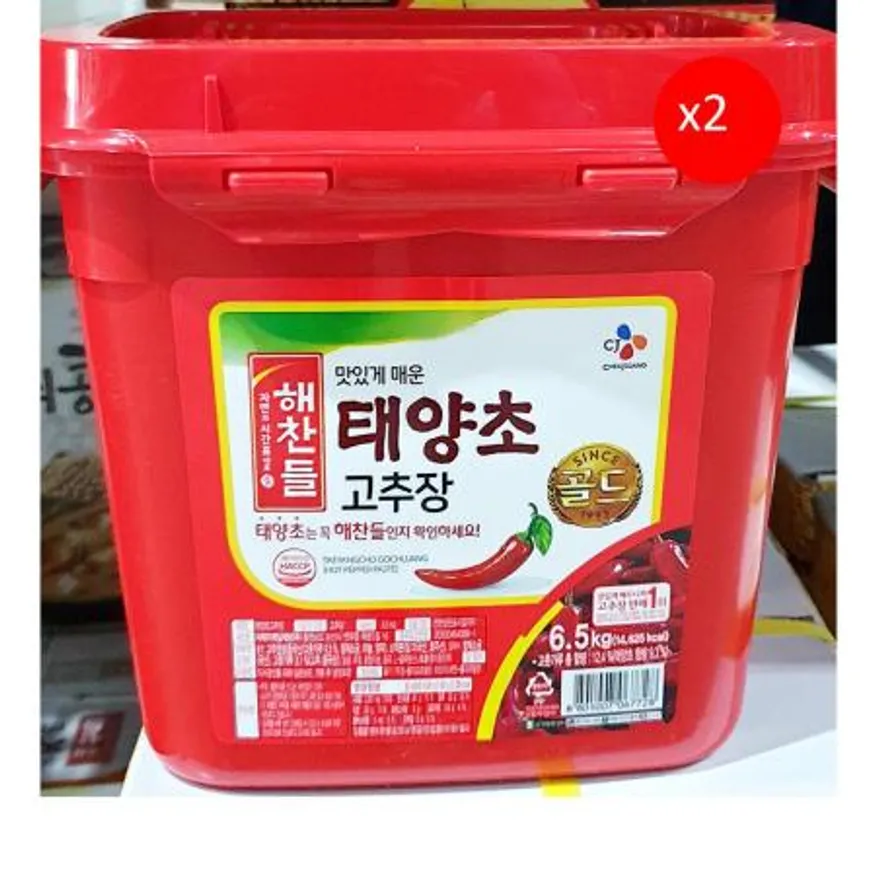 고추장(해찬들 태양초 6.5k) 2개 식자재 업소용 대용량 해찬들 신송 외갓집 고추장 진미 진미식품 은표 오뚜기 옹가네 이미지