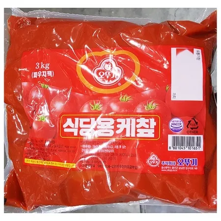 토마토케찹(오뚜기 3K)X6 케찹 업소용 대용량 케찹소스 식당용 패스트푸드 급식용 튀김소스