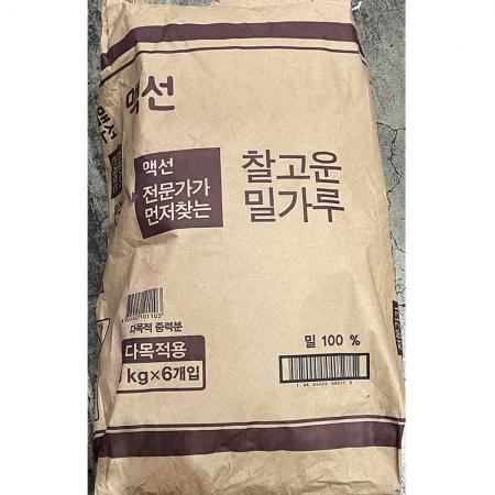 밀가루(찰고운 중력 동아원 3K) 1개 식자재 업소용 대용량 대한제분 제일제당 맥선 곰표 프랑스 사조해표 우리밀 사조동아원 물랑부르주아 이미지