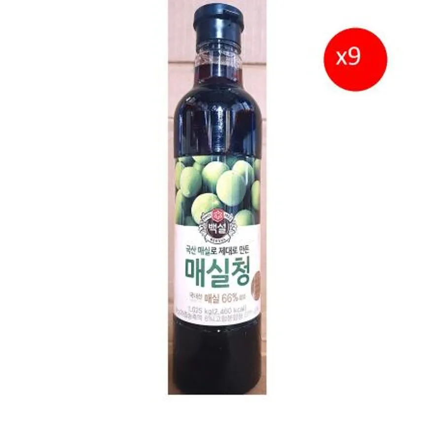 매실청(백설 1.025k) X9 매실원액 업소용매실청 대용량매실청 카페재료 식당음료 음료원액 과일청 매실음료 이미지