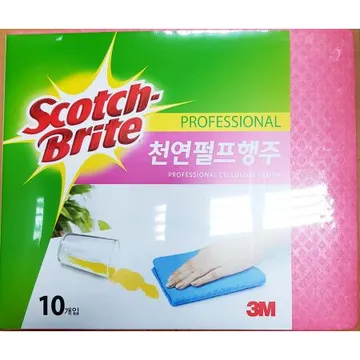 펄프행주(스카치 10P 분홍)X10개 식자재 업소용 대용량 펄프행주 빨아서 재사용 샵 독일 씨엠닷컴 주방 접이식 칼라