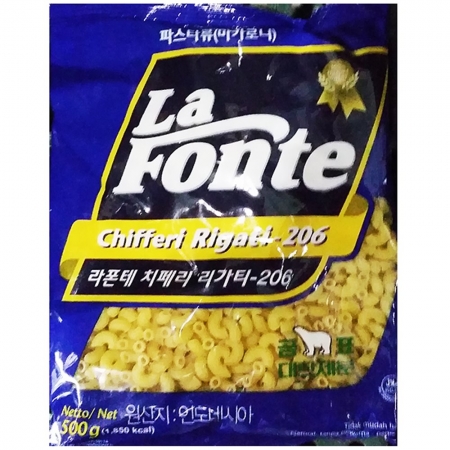 마카로니(라폰데 500g) 2개 식자재 업소용 대용량 오뚜기 버락 라리 대한제분 푸실리 리노 곰표 마르텔리 보가사리 이미지