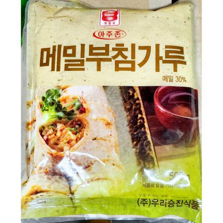 부침가루(메밀 맷돌 승진 500g) 1개 식자재 업소용 대용량 제일제당 국산 오뚜기 농심 백설 사조 대한제분 봉평농원 평창봉평메밀