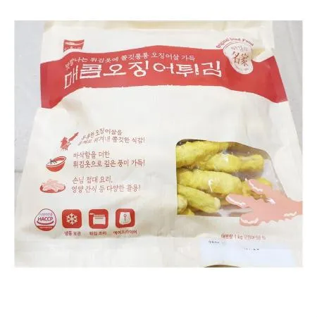 사옹원 매콤오징어튀김(1K) 업소용튀김 대용량튀김 식자재마트 냉동식품 술안주 오징어튀김 냉동튀김 간편안주 오징어 해물튀김