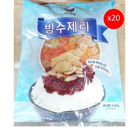 스위트웰 빙수용젤리(450g) 20개 식자재 업소용 대용량 스위트웰 리치스 빙수 해인 민트 부국 팥모아 젤리 팥빙수 이미지