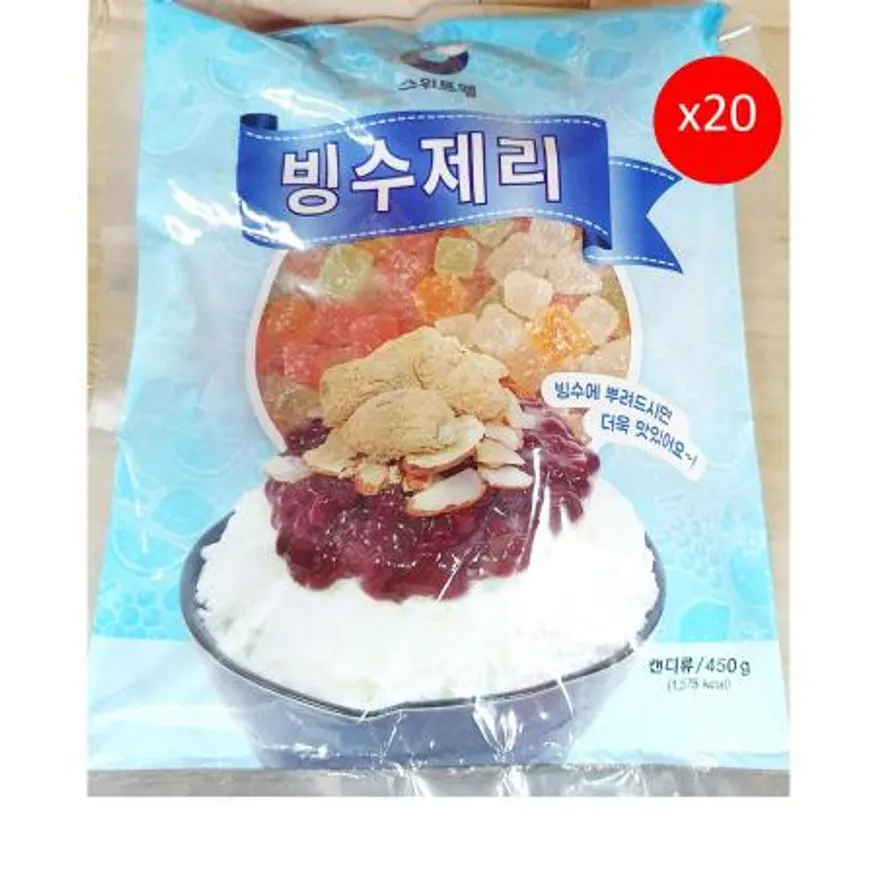 스위트웰 빙수용젤리(450g) 20개 식자재 업소용 대용량 스위트웰 리치스 빙수 해인 민트 부국 팥모아 젤리 팥빙수 이미지