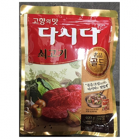 쇠고기 다시다(백설 명품골드 400g 20개) 식자재 업소용 대용량 대상 쇠고기 샘표 해표 화미 제일제당 쇠고기다시 이츠웰 진한 이미지