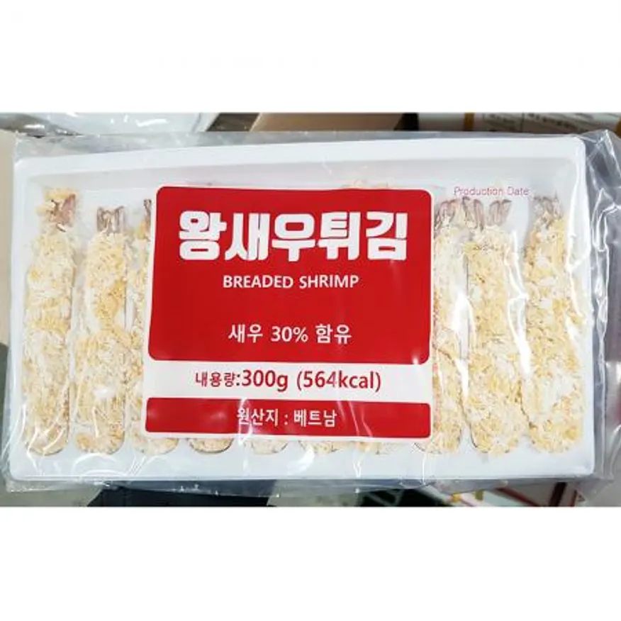 왕새우튀김(골든피트 30g x10미 300g) X20 새우튀김 튀김 술안주 냉동식품 식자재 냉동새우 업소용 간편식 냉동새우튀김 왕새우 이미지