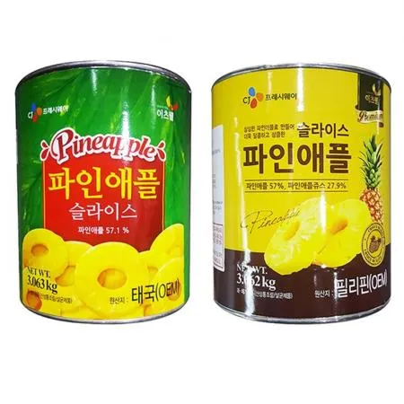 파인애플캔(슬 이츠웰 3K) 업소용 식자재 과일통조림 디저트재료 파인애플 대용량 통조림 슬라이스파인애플 파인애플통조림 통조림과일