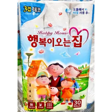 화장지(3겹 행복이오는집(27Mx30롤) 3개 식자재 업소용 대용량 크리넥스 업소용 크로스네프킨 매 식당용 점보롤 롤 식당 동방제지