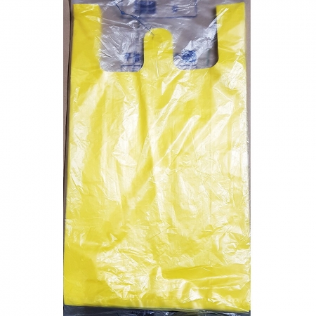 비닐쇼핑백 노란색 (37 x46cm) 70매 10개 식자재 업소용 대용량 검정 재활용 손잡이 손잡이비닐 쓰레기 도시락 인쇄 생분해 속 이미지