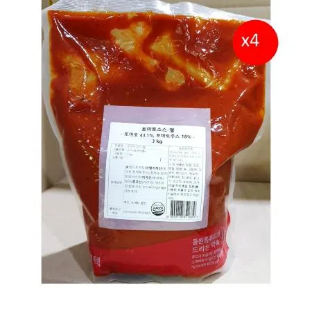 토마토소스( 삼조쎌텍 3k) X4 파스타소스 피자소스 스파게티소스 업소용 대용량 식자재 레스토랑소스 미트소스 라구소스