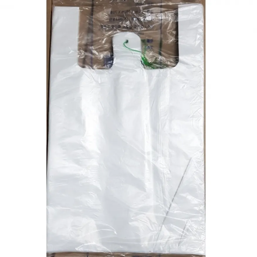 비닐쇼핑백 백유백 (33 x38cm) 70매 10개 식자재 업소용 대용량 검정 재활용 손잡이 손잡이비닐 쓰레기 도시락 인쇄 생분해 속 이미지