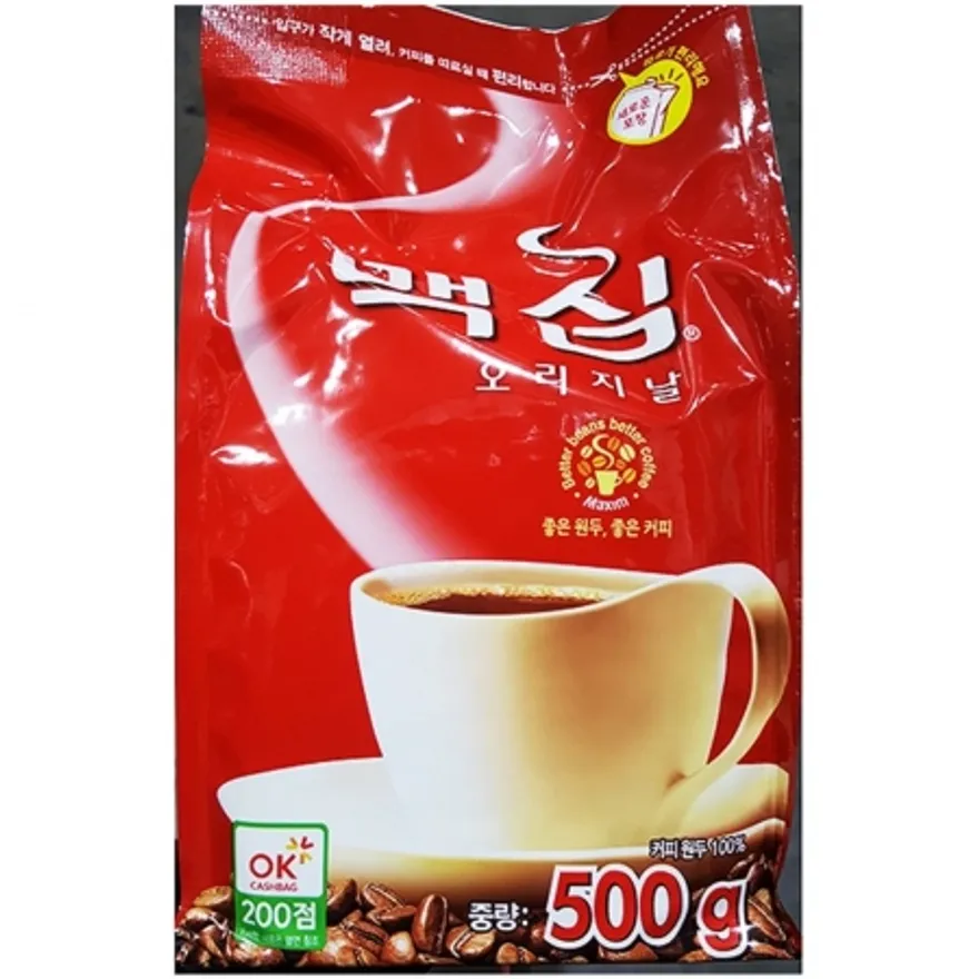 맥심커피(오리지날 500g) 맥심오리지날 인스턴트커피 커피가루 대용량커피 사무실커피 식당용 카페재료 휴게소커피 봉지커피 이미지
